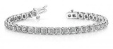 14K WHITE GOLD 1 CTW G-H SI2/SI3 CIRCLE LINK DIAMOND TENNIS BRACELET