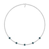 1.25 Ctw i2/i3 Treated Fancy Blue Diamond 14K White Gold Yard Necklace