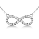 Twisted Infinity Diamond Pendant Necklace 14k White Gold 0.50ctw
