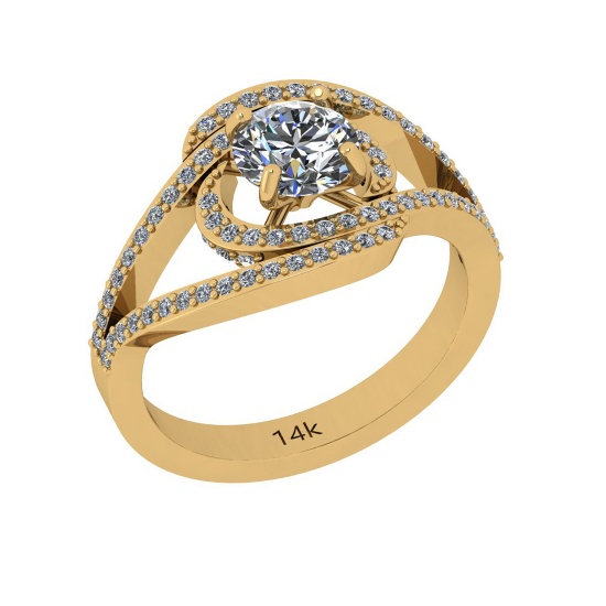 1.40 Ctw SI2/I1 Diamond 14K Yellow Gold Engagement Ring