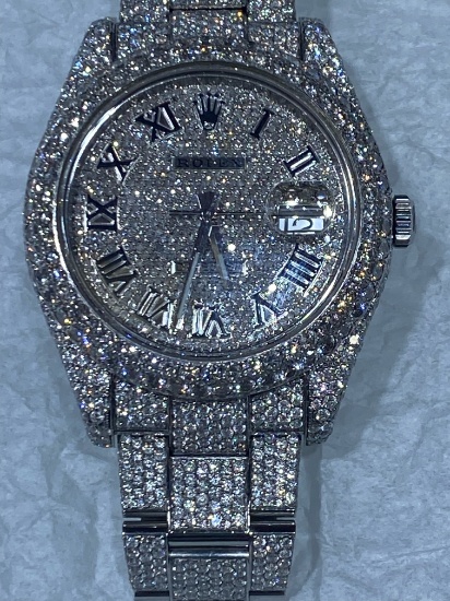 CUSTOM OYSTER PERPETUAL ROLEX WITH 25 CTTW DIAMONDS