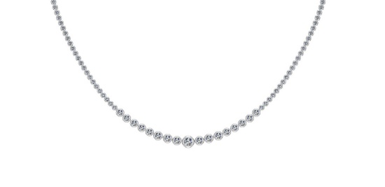 Certified 2.97 Ctw SI2/I1 Diamond 14K White Gold Necklace