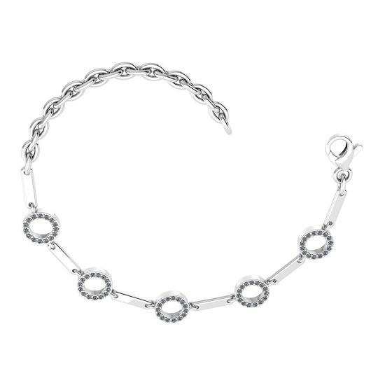 0.37 Ctw SI2/I1 Diamond Ladies Fashion 18K White Gold Tennis Bracelet
