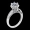 2.61 Ctw VS/SI1 Diamond 14K White Gold Vintage Style Ring