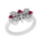 0.40 Ctw SI2/I1 Ruby And Diamond 14K White Gold Ring
