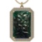 103.57 Ctw SI2/I1 Emerald And Diamond 14K Yellow Gold Vintage Style Necklace