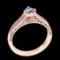 0.76 Ctw VS/SI1 Diamond 14K Rose Gold Engagement Filigree Ring