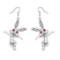 0.26 Ctw Ruby 14K White Gold Bunny Wire Hook Earrings