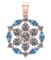 Certified 1.30 CTW Genuine Aquamarine And Diamond 14K Rose Gold Pendant