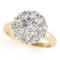Certified 1.25 Ctw SI2/I1 Diamond 14K Yellow Gold Engagement Halo Ring