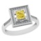 Certified 1.07 Ct Natural Fancy Yellow And White Diamond Platinum Vintage Style Engagement Ring
