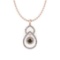 Certified 3.08 Ctw SI1/SI2 Natural Fancy Brown Yellow And White Diamond 14K Rose Gold Pendant