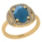 3.36 Ctw I2/I3 Aquamarine And Diamond 14K Yellow Gold Engagement Ring