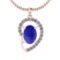 Certified 5.10 Ctw Tanzanite and Diamond I1/I2 14K Rose Gold Victorian Style Pendant