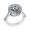 1.95 Ctw SI2/I1 Diamond 14K White Gold Engagement Halo Ring