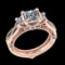 2.00 Ctw VS/SI1 Diamond 14K Rose Gold three Stone Ring