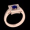 0.83 Ctw VS/SI1 Blue Sapphire And Diamond Prong Set 14K Rose Gold Vintage Style Ring