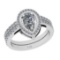 1.91 Ctw SI2/I1 Diamond 14K White Gold Engagement Halo Ring (Pear Cut Center Stone Certified By GIA