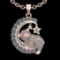 3.07 Ctw VS/SI1 Ruby and Diamond 14K Rose Gold teddy bear necklace ( ALL DIAMOND ARE LAB GROWN )