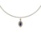 Certified 5.23 Ctw Blue Sapphire And Diamond SI2/I1 14K Yellow Gold Pendant Necklace