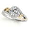 CERTIFIED TWO TONE GOLD 1.00 CTW J-K/VS-SI1 DIAMOND HALO ENGAGEMENT RING