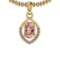 1.31 Ctw SI2/I1 Morganite And Diamond 14K Yellow Gold Vintage Style Necklace