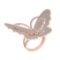 3.18 Ctw SI2/I1 Diamond 14K Rose Gold Butterfly Engagement/Wedding Ring