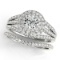 Certified 1.30 Ctw SI2/I1 Diamond 14K White Gold Bridal Engagement Halo Set Ring