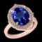 5.62 Ctw VS/SI1 Tanzanite And Diamond 10K Rose Gold Vintage Style Ring
