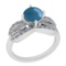 2.60 Ctw SI2/I1 Aquamarine And Diamond 14K White Gold Wedding Ring
