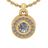 0.72 Ctw SI2/I1 Diamond 14K Yellow Gold Necklace