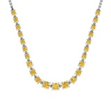 1.21 Ctw i2/i3 Treated Fancy Yellow Diamond 14K White Gold Necklace