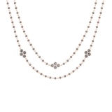 5.68 Ctw SI2/I1 Diamond Style Bezel Set 14K Rose Gold Two Layer Yard Necklace