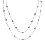 5.50 Ctw SI2/I1 Diamond 14K White Gold Two Layer Yard Necklace