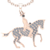 1.50 Ctw Si2/i1 Diamond 14K Rose Gold Prince Charming Necklace