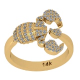 0.45 Ctw Si2/i1 Diamond 14K Yellow Gold Creature Ring