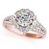 Certified 1.75 Ctw SI2/I1 Diamond 14K Rose Gold Engagement Ring