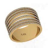 1.30 Ctw Si2/i1 Diamond 14K Yellow Gold Groom Wedding Band Ring