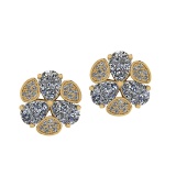 4.75 Ctw SI2/I1 Diamond 14K Yellow Gold Stud Earrings
