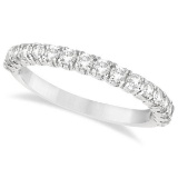 Half-Eternity Pave-Set Diamond Stacking Ring 14k White Gold 0.75ctw
