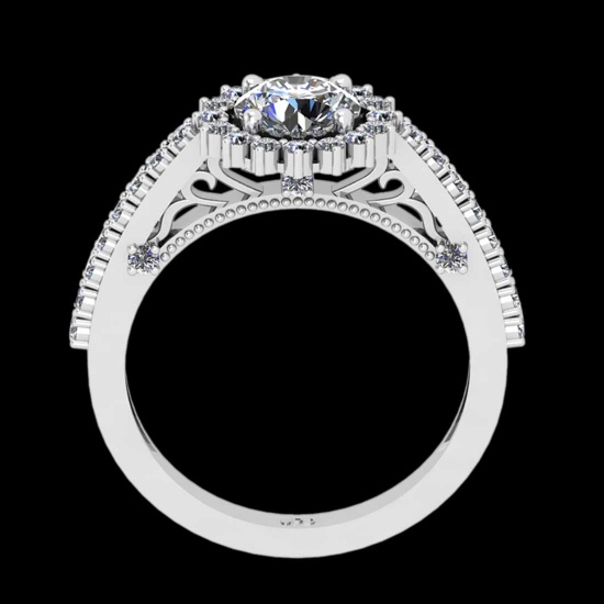 1.15 Ctw VS/SI1 Diamond 14K White Gold Engagement Halo Ring
