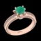 1.27 Ctw VS/SI1 Emerald And Diamond Prong Set 14K Rose Gold Engagement Ring