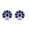 15.48 Ctw SI2/I1 Blue Sapphire And Diamond 14K Rose Gold Earrings