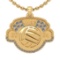 0.27 Ctw SI2/I1 Diamond 14K Yellow and White Gold Basketball theme pendant necklace