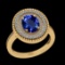 2.52 Ctw VS/SI1 Tanzanite and Diamond 14K Yellow Gold Engagement Ring
