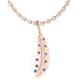 Certified 0.08 Ctw I2/I3 Tanzanite And Diamond 14K Rose Gold Victorian Style Necklace