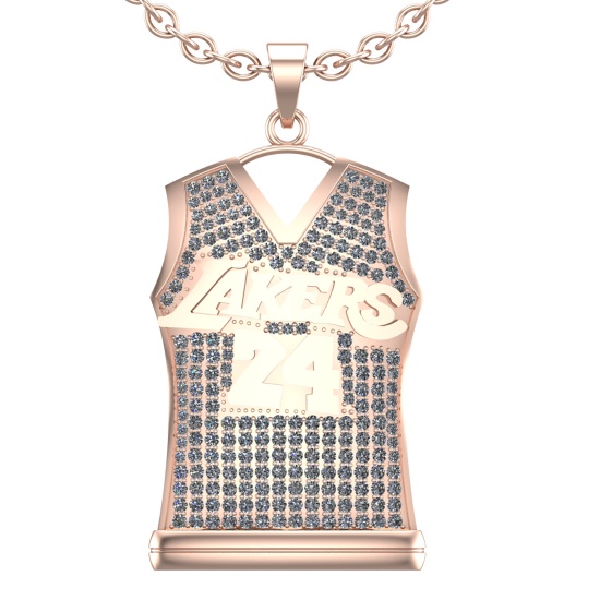 2.56 Ctw SI2/I1 Diamond 14K Rose Gold Basketball theme Jersey pendant necklace