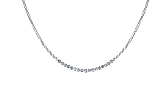 Certified 1.06 Ctw SI2/I1 Diamond 14K White Gold Necklace
