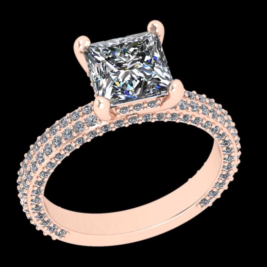1.87 Ctw SI2/I1 Diamond 10K Rose Gold Engagement set Ring