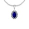 5.60 Ctw SI2/I1 Blue Sapphire And Diamond 14K White Gold Necklace
